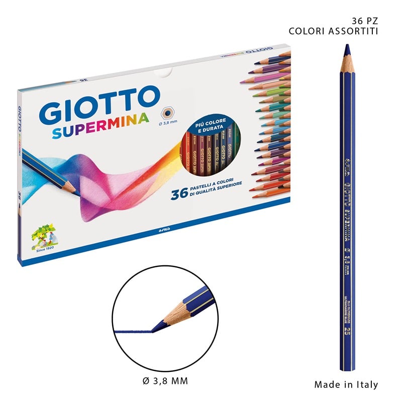 Giotto supermina 36 pastelli vari colori