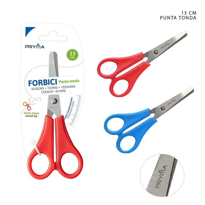 Forbici 13.5Cm Con Punta Tonda Centimetrate
