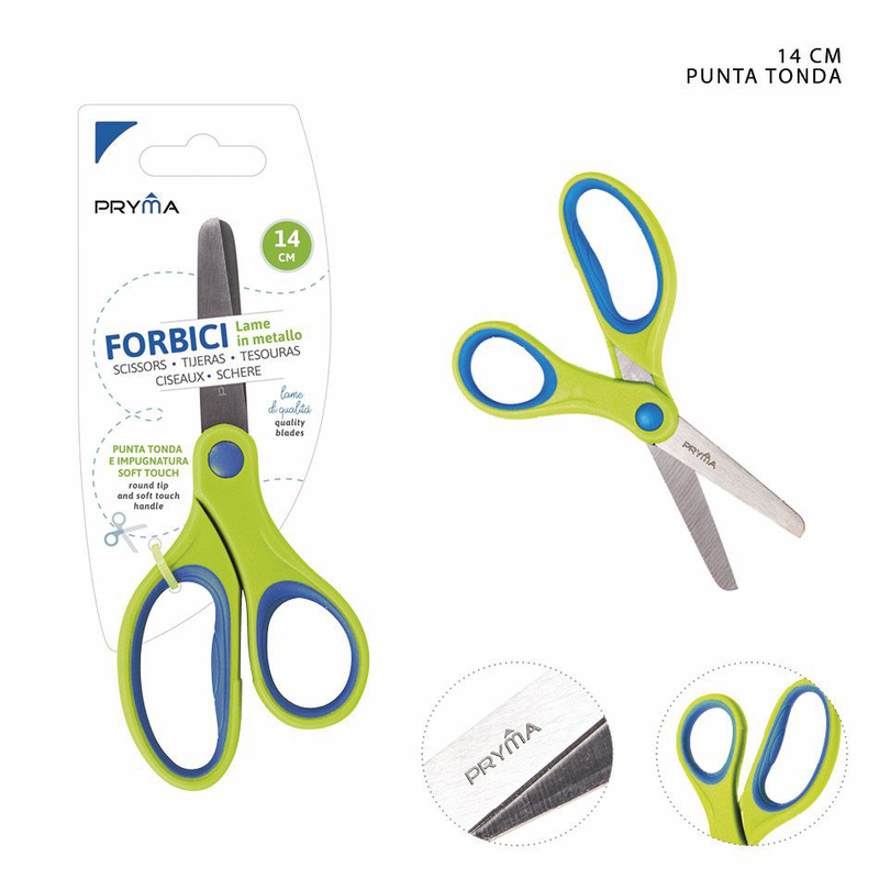 Forbici Con Punta Tonda Bicolore 14CM