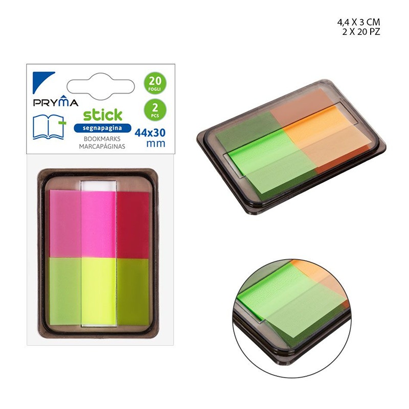 Stick Segnapagina 44X30mm 20 Fogli 2PZ