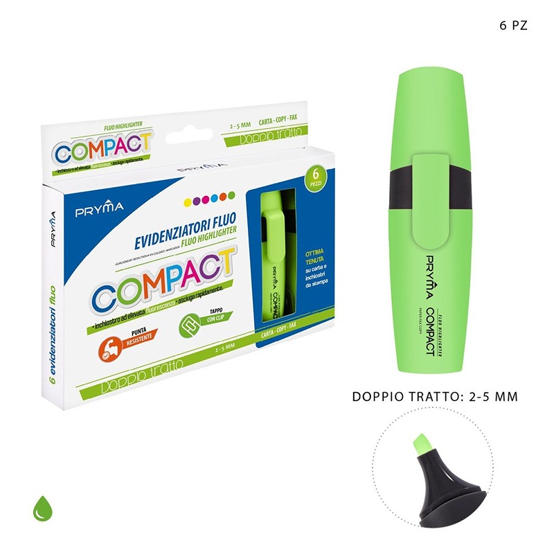 Evidenziatore compact fluo verde 1pz