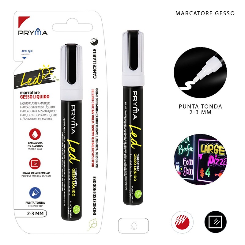 Marcatore Bianco Gesso Liquido Con Punta Tonda