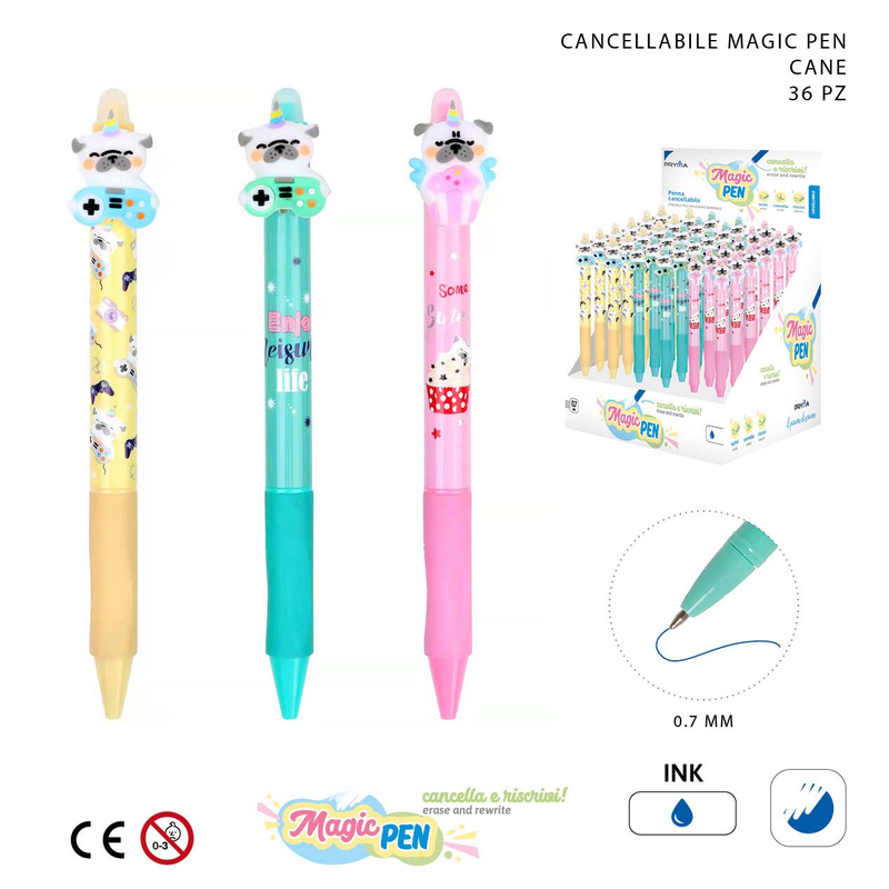 Penna Blu Cancellabile Con Cagnolino 1 PZ