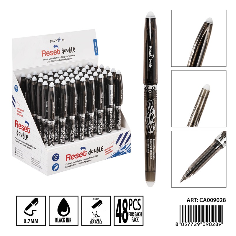 Penna Cancellabile Reset Double 0.7MM Nera 1PZ