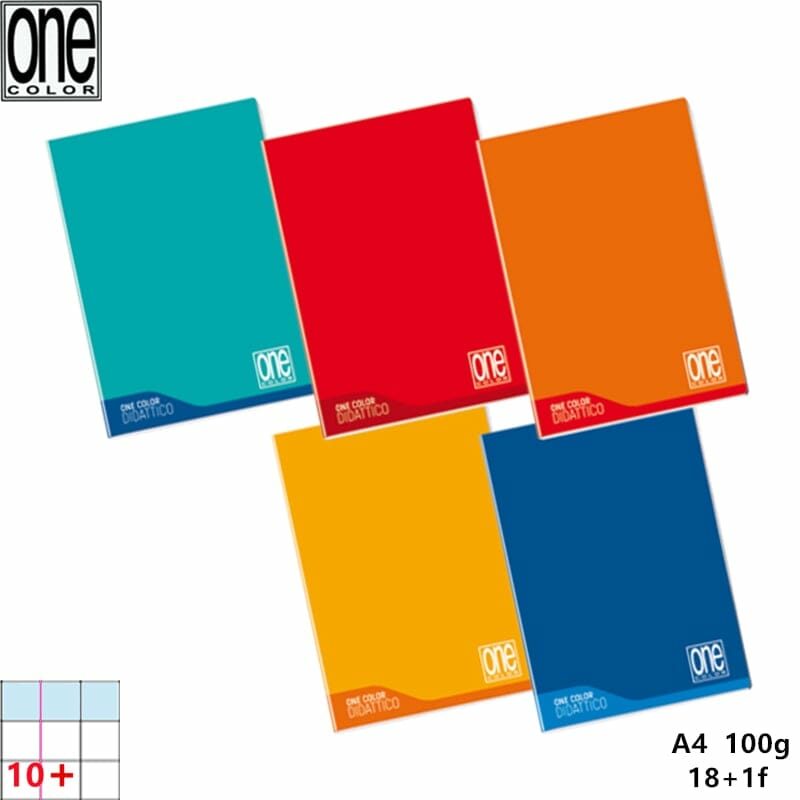 Quaderno Didattico per disgrafia A4 Maxi One color (Quadretti Marg. 10mm -  1F)